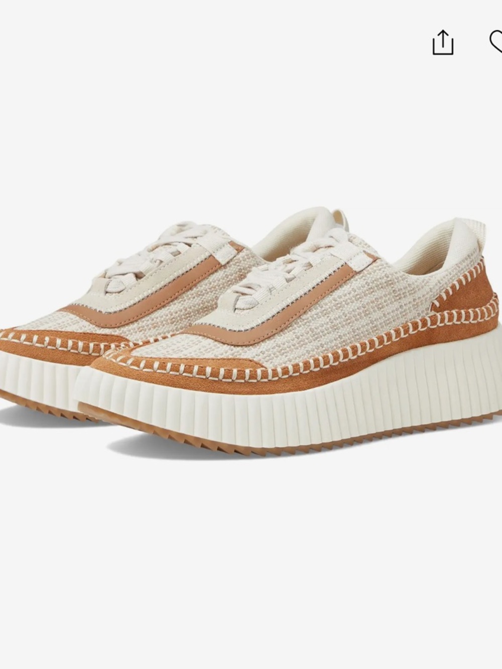 DOLCE VITA DOLEN PLATFORM LACE-UP TEXTURED KNIT UPPER SUEDE MULTICOLORED  SZ 7.5